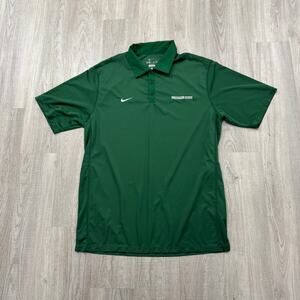 Nike Michigan State Spartans Polo Shirt Men's Large Green NCAA DriFit MSU